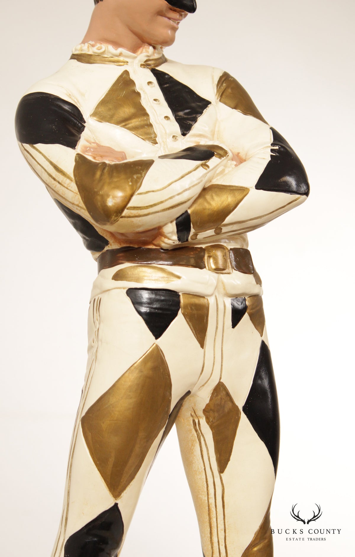Mid Century Modern Hand Painted Harlequin Statue