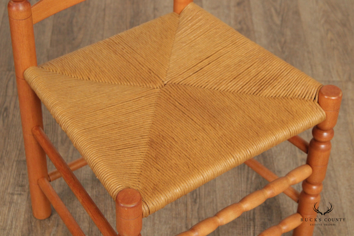Custom Crafted Maple Ladderback Rush Seat Dining Chair