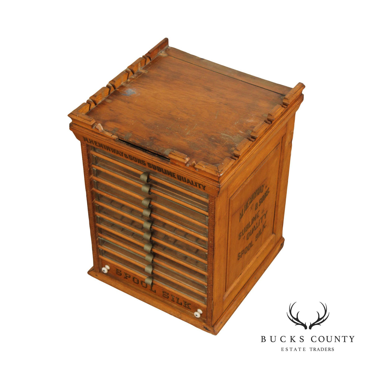 M. Heminway & Sons Antique Spool Cabinet