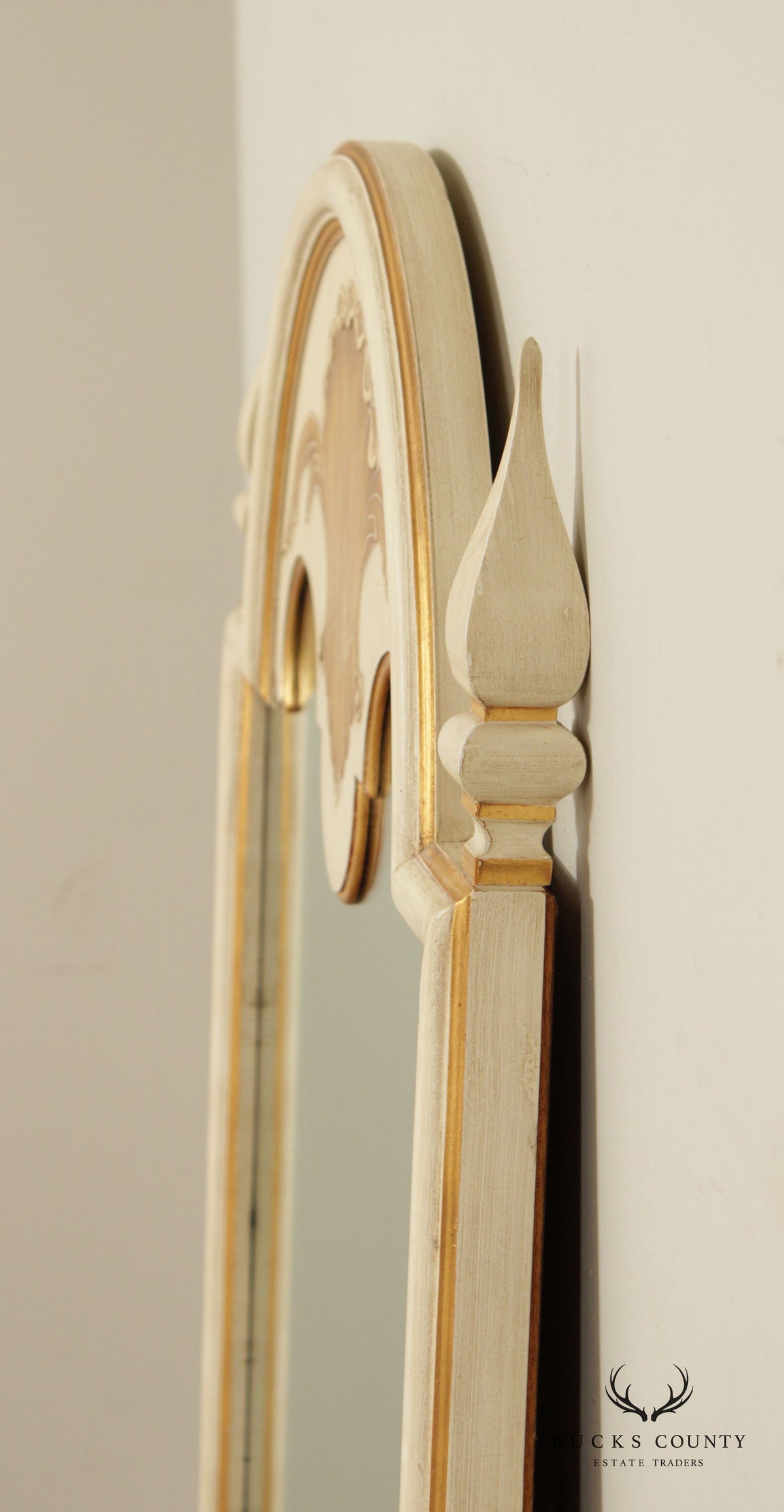 John Widdicomb Venetian Style Partial Gilt Painted Wall Mirror