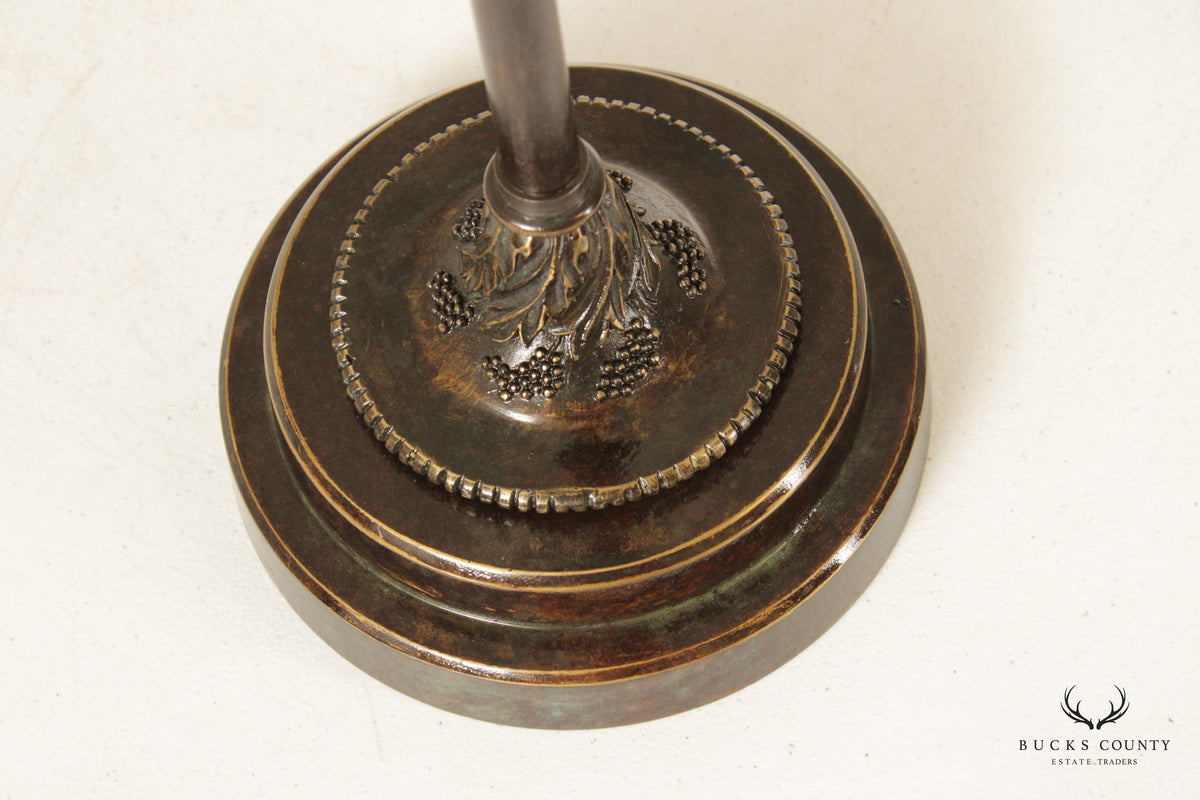 Regency Style Pair Bronze Candlesticks