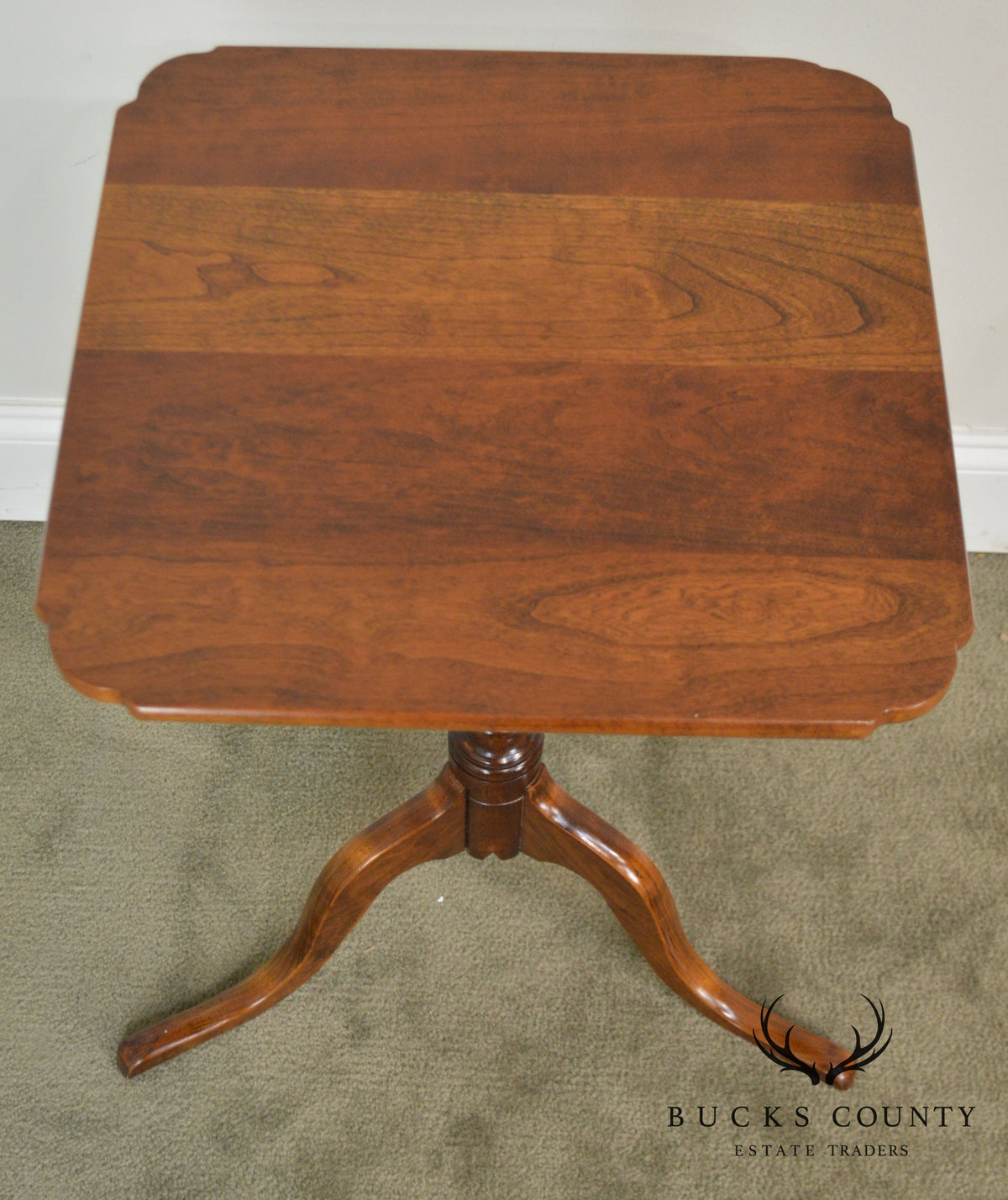 Bartley Collection "The Henry Ford Museum" Solid Cherry Snake Foot Pedestal Side Table