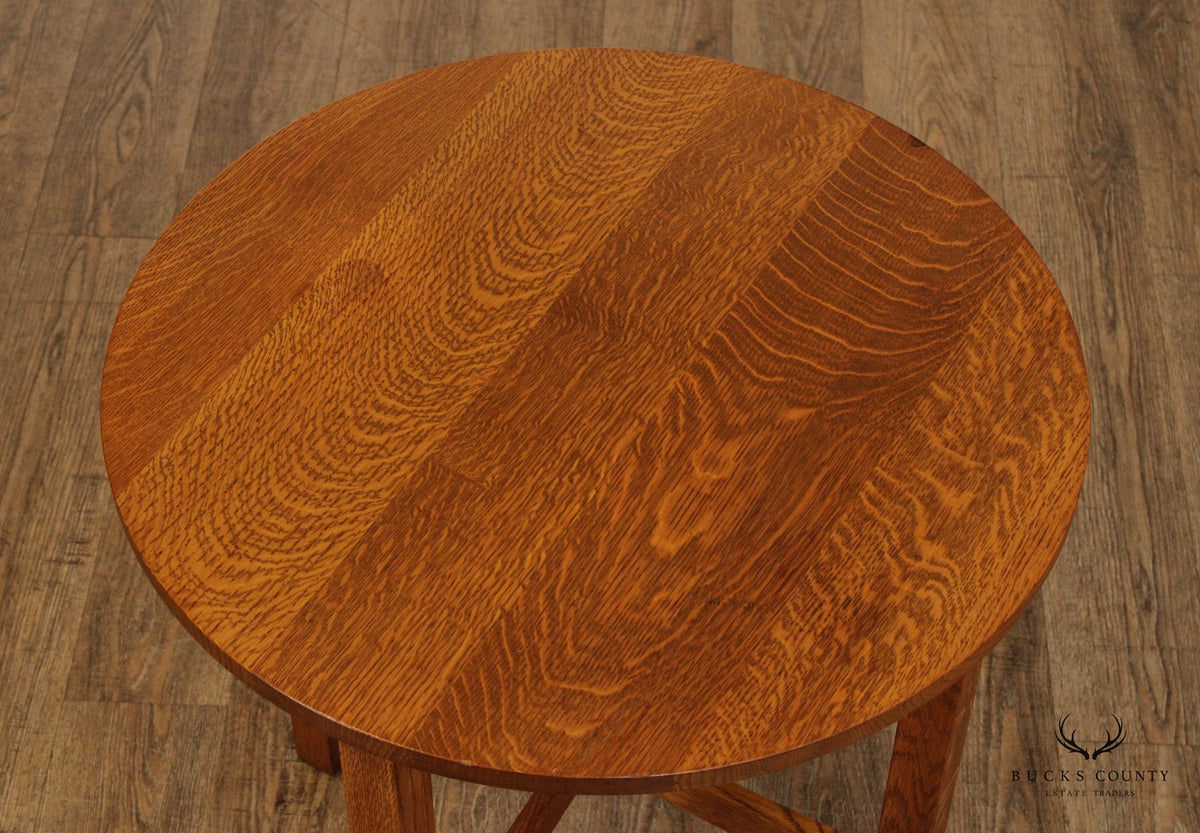 Stickley Mission Collection Oak Round Lamp Table