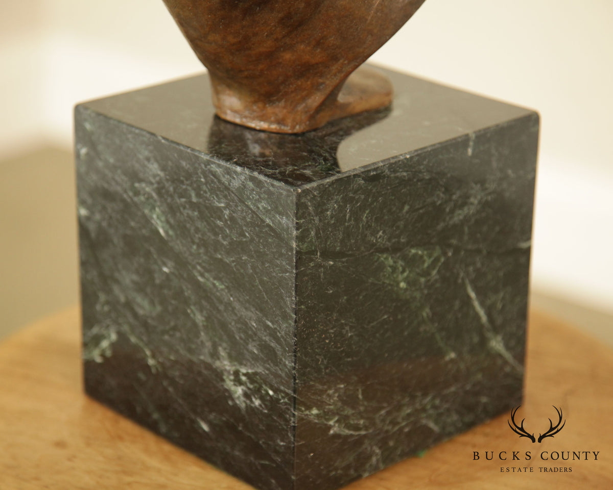 Lawrence Ludtke 1980s Bronze Male Bust Portrait