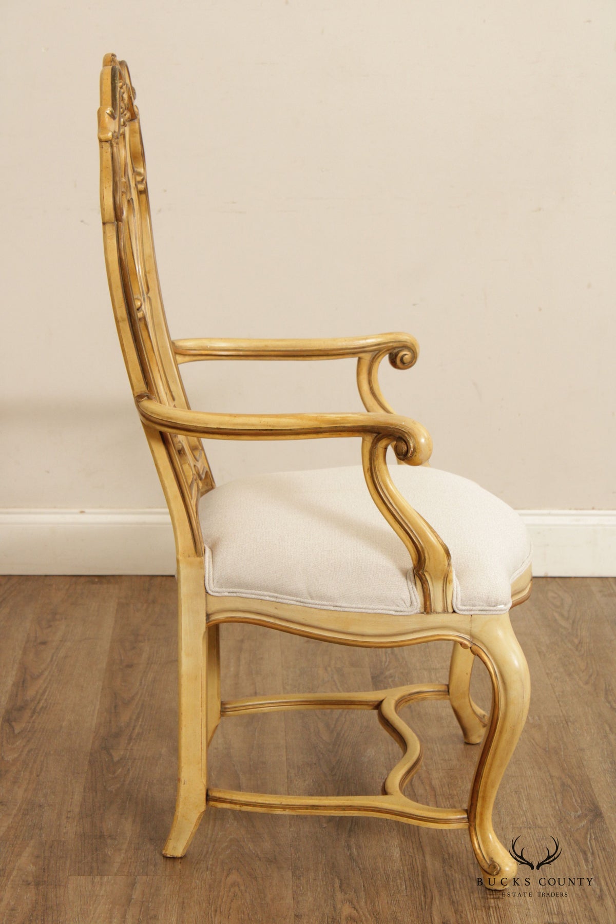Karges Country French Style Pair of Painted Armchairs