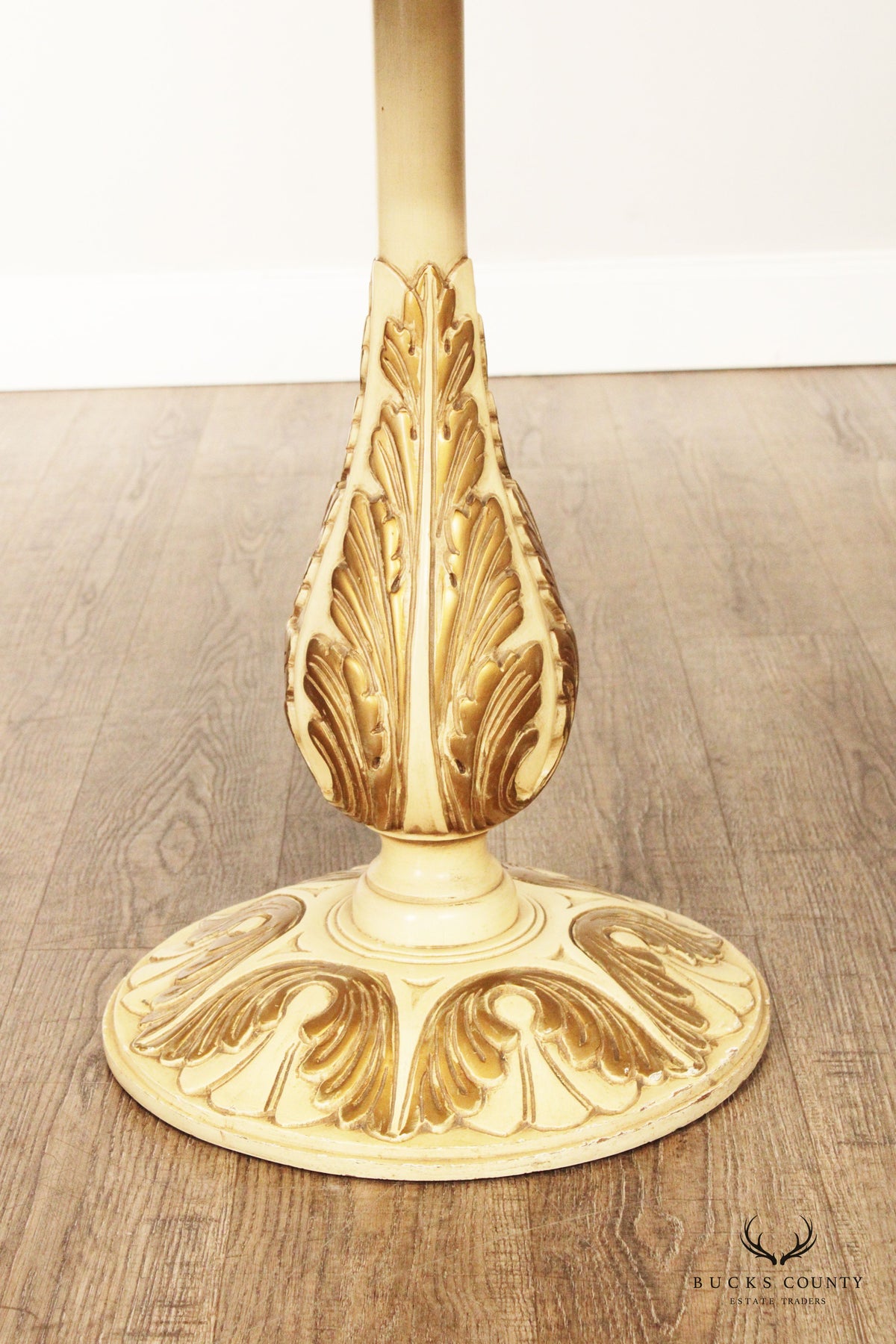 Italian Florentine Style Marble Top Pedestal Occasional Table