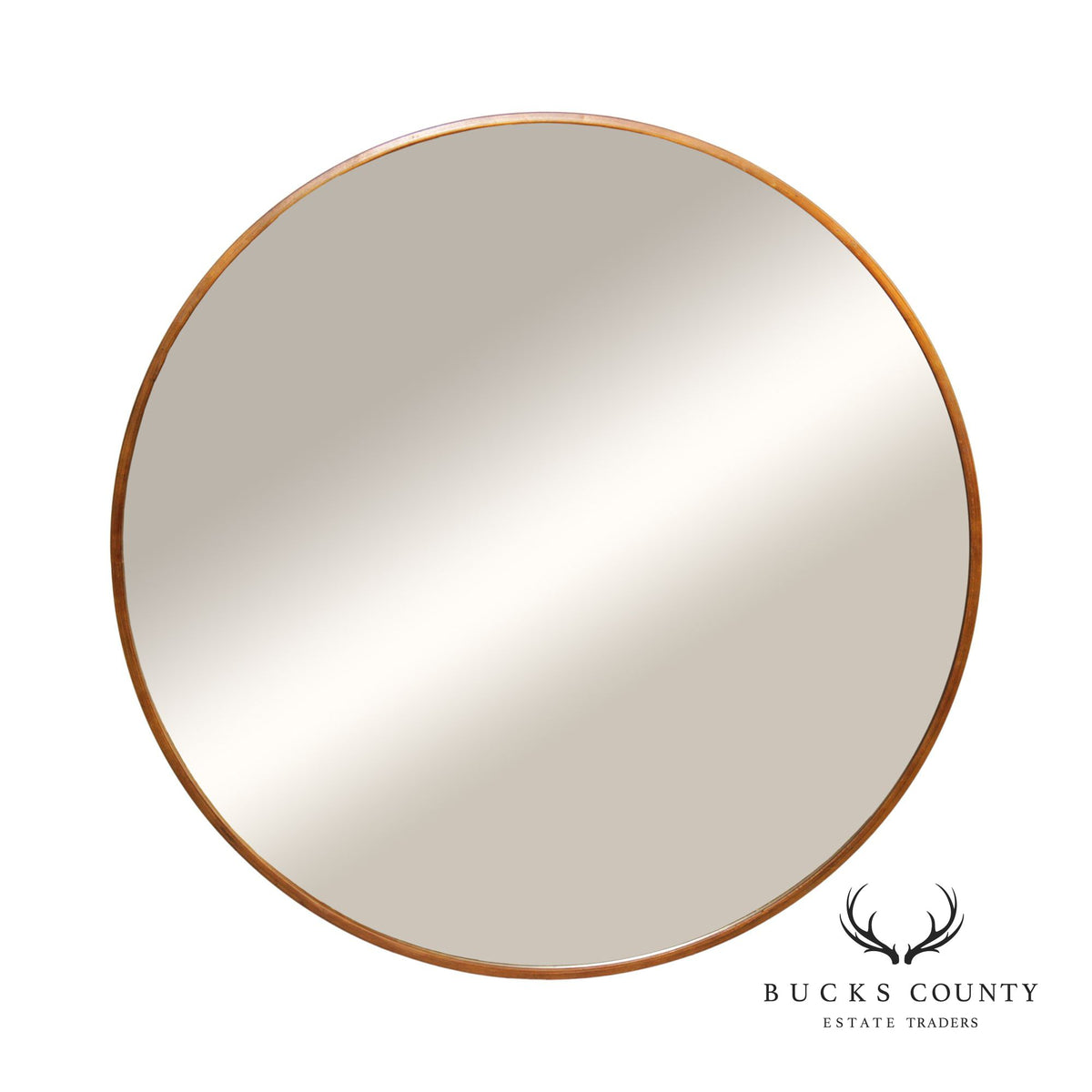 Contemporary Round Gold Metal Large Wall Mirror