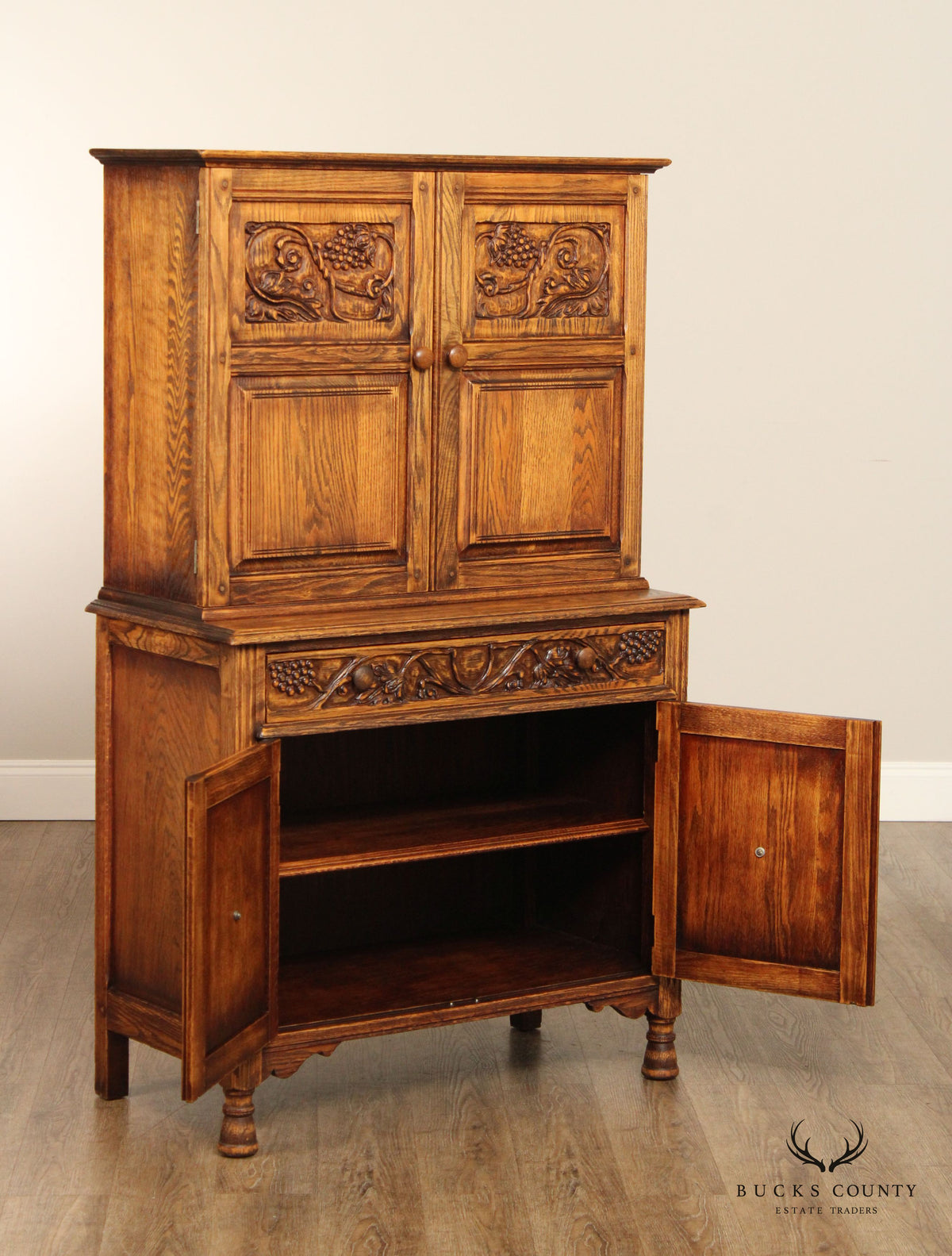 Jamestown Lounge Co. Feudal Oak Storage Cupboard Hutch