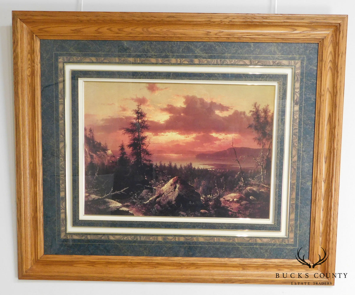 "Sunset Glow" Hudson River Valley by Albert Bierstadt Reproduction Print