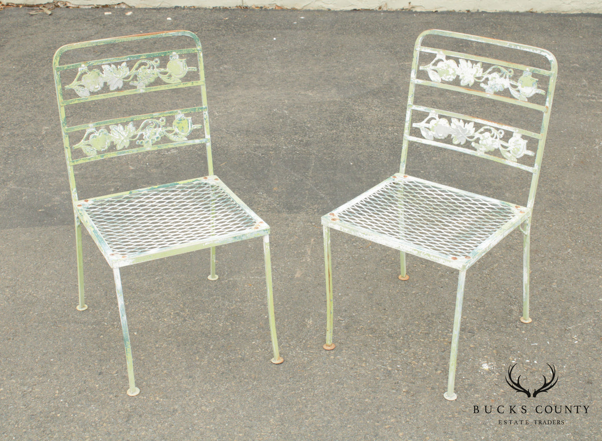 Vintage Iron Square Garden Table with 2 Chairs