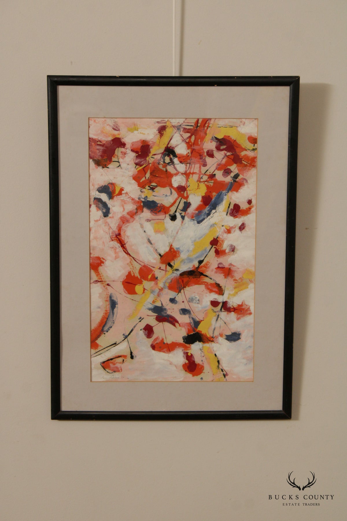 Abstract Expressionist 1950s Composition on Paper by Freda Friedman