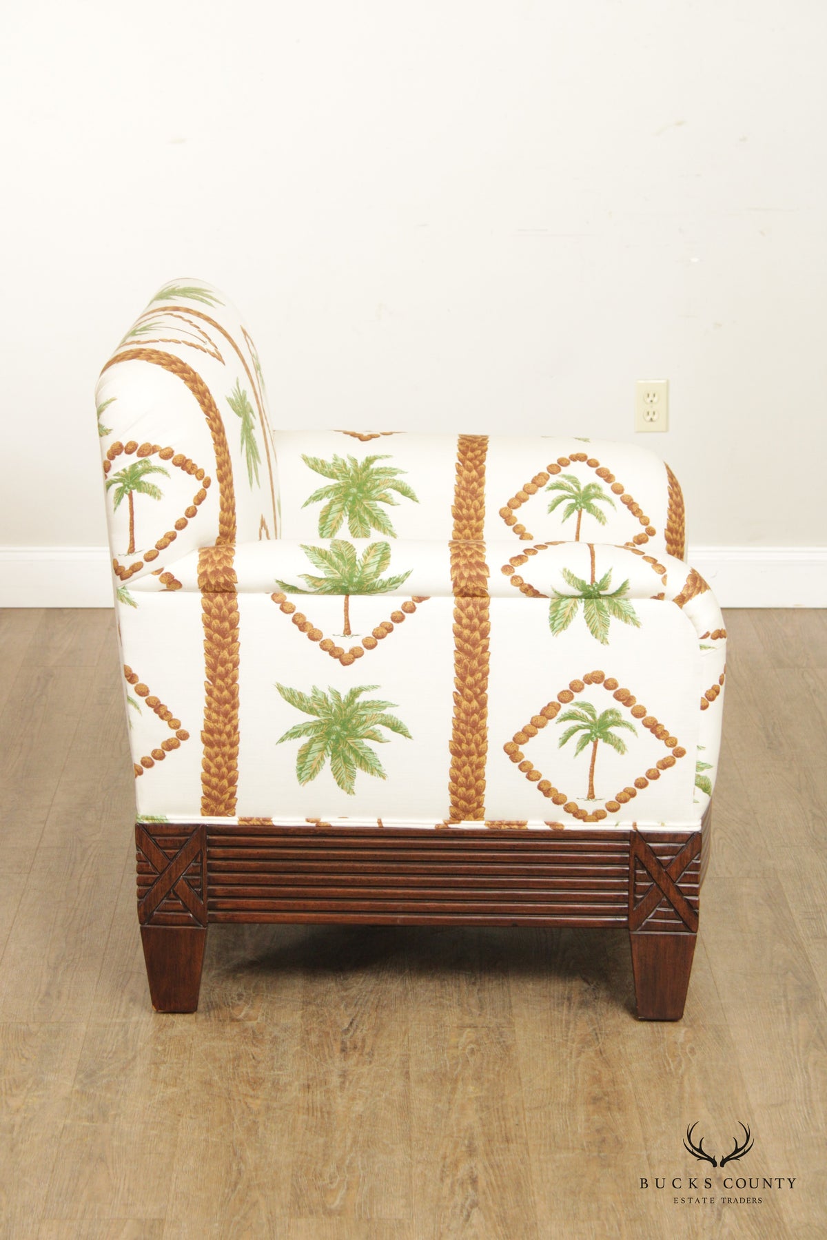 British Colonial Style Lounge Chair and Ottoman