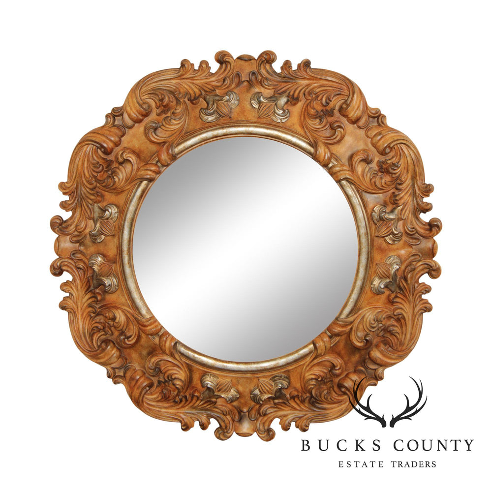 Large Rococo Mirror Italian Rococo Style Ornate Carved Round Wall Mirror