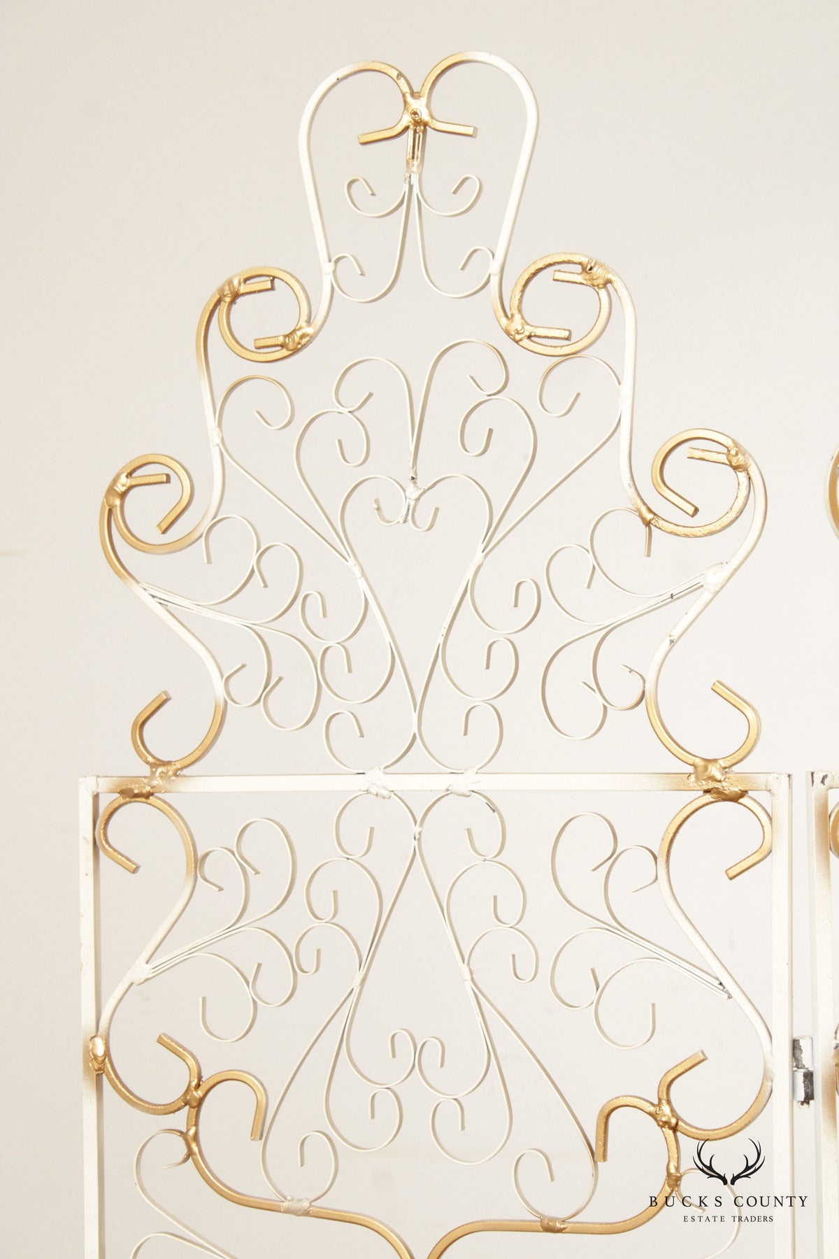 Mid Century Wrought Iron Three-Panel Folding Screen
