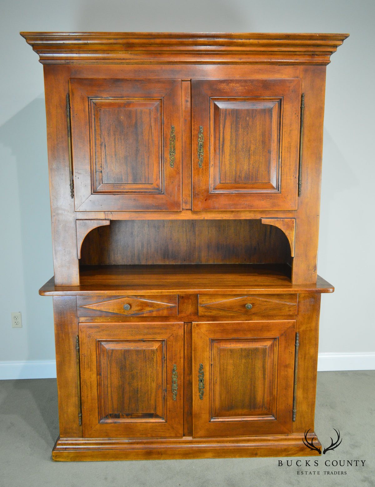 Italian Walnut Large Stepback Cupboard