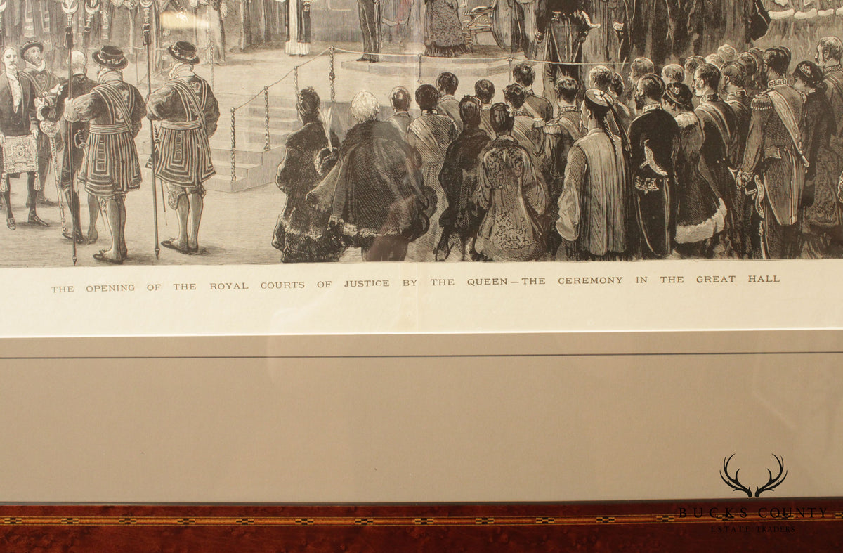 Antique English Engraving, Royal Court Ceremony London
