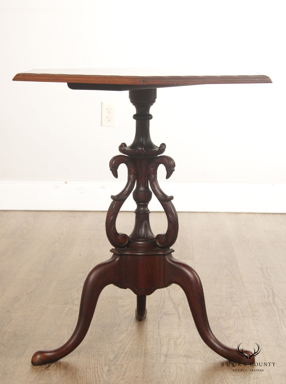 Antique Edwardian Mahogany Pedestal Side Table