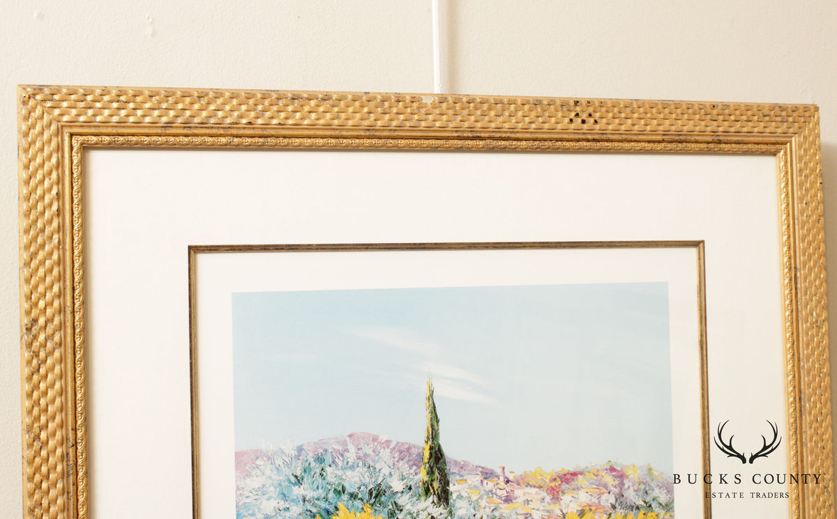 Vintage Impressionist Landscape 'Summer Light' Lithograph, by 'Belvis'