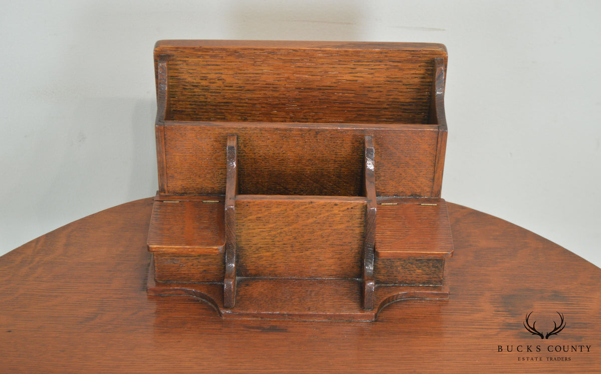 Antique Mission Oak Arts and Crafts Half Round Desk