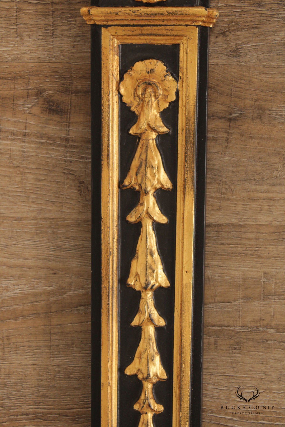 Egyptian Revival Style Pair of Partial Gilt Wall Sconces