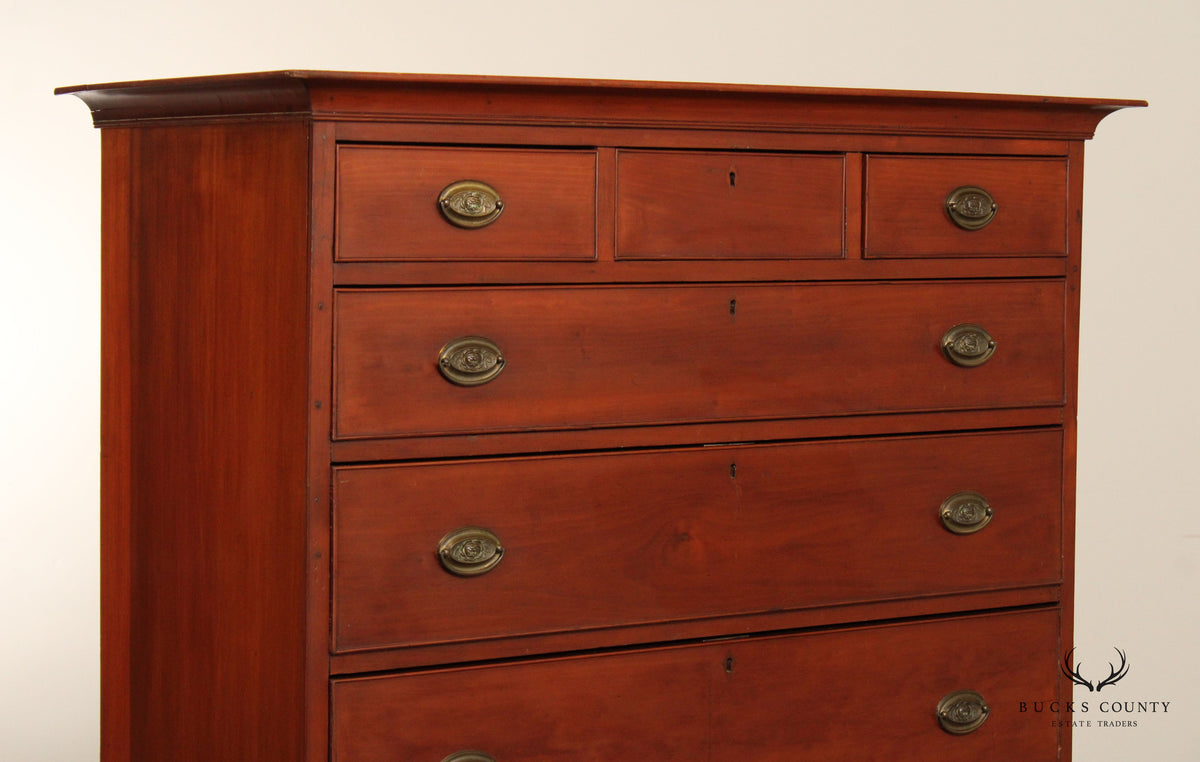 Antique American Cherry Hepplewhite Tall Chest of Drawers
