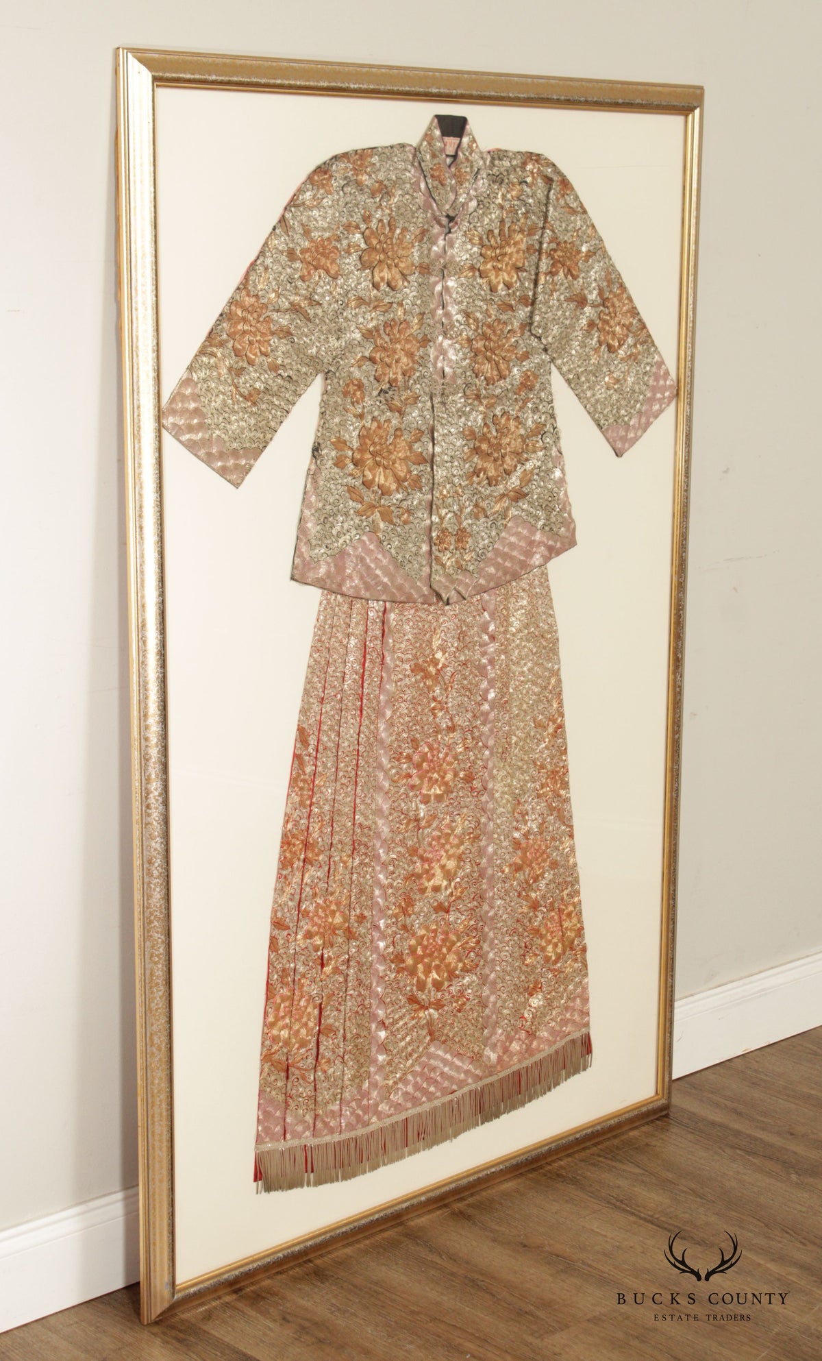 Vintage Wong Chow Hand Embroidered Framed Asian Robe