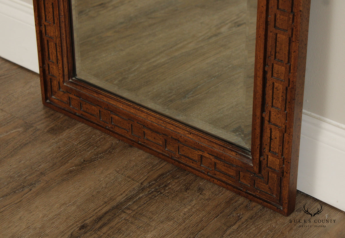 Century Furniture Chinese Chippendale Style Vintage Pair Of Rectangular Beveled Wall Mirrors
