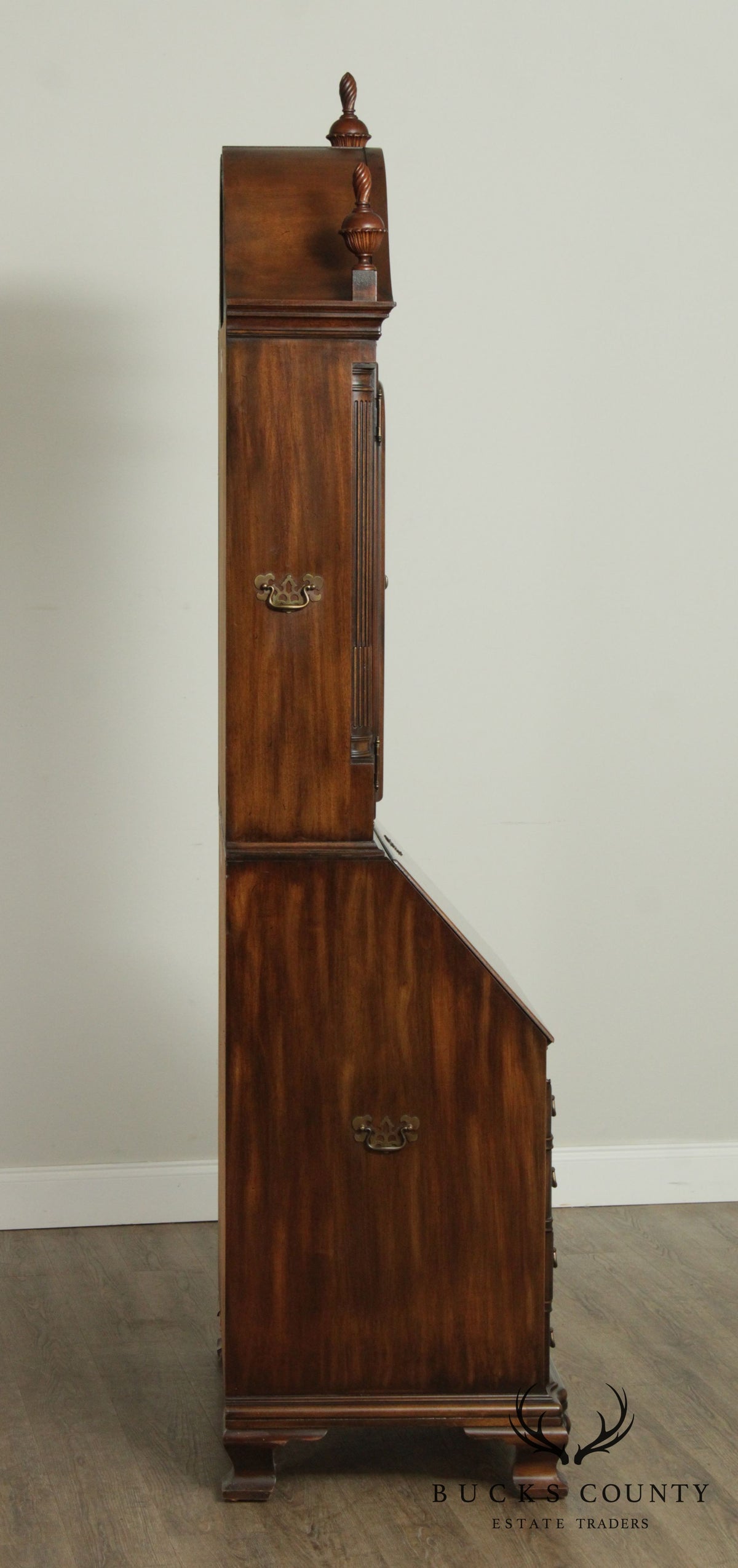 Maddox Chippendale Style Vintage Mahogany Block Front Secretary Desk