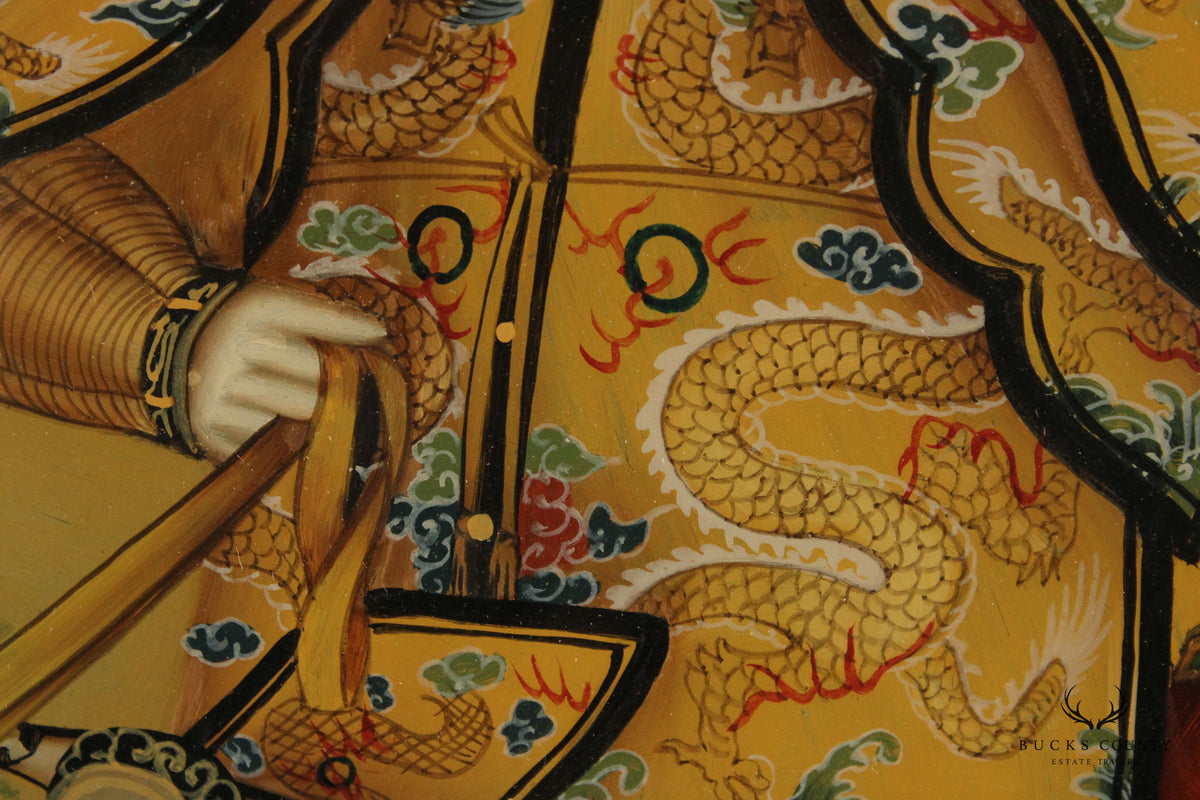 Chinese 'The Qianlong Emperor in Ceremonial Armor on Horseback' Reverse Portrait Portrait, After Giuseppe Castiglione