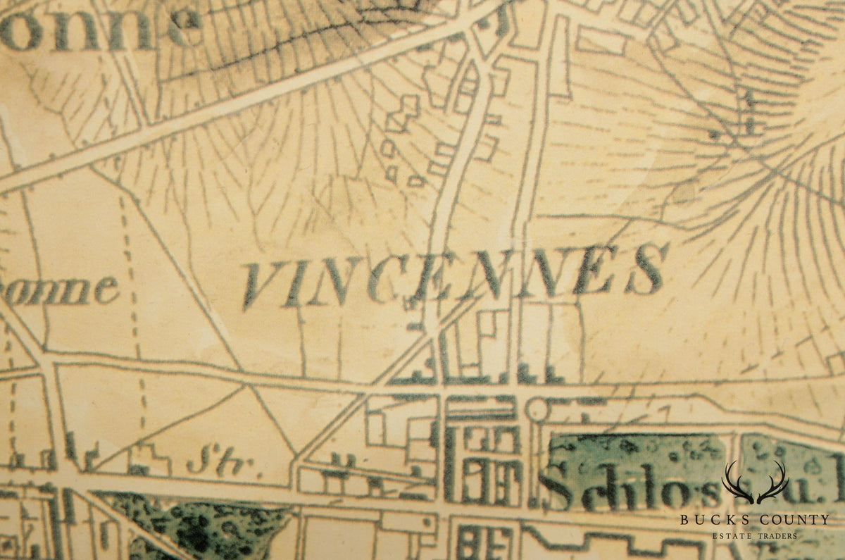 Large, Vintage Plan of Paris Als Waffen Platz