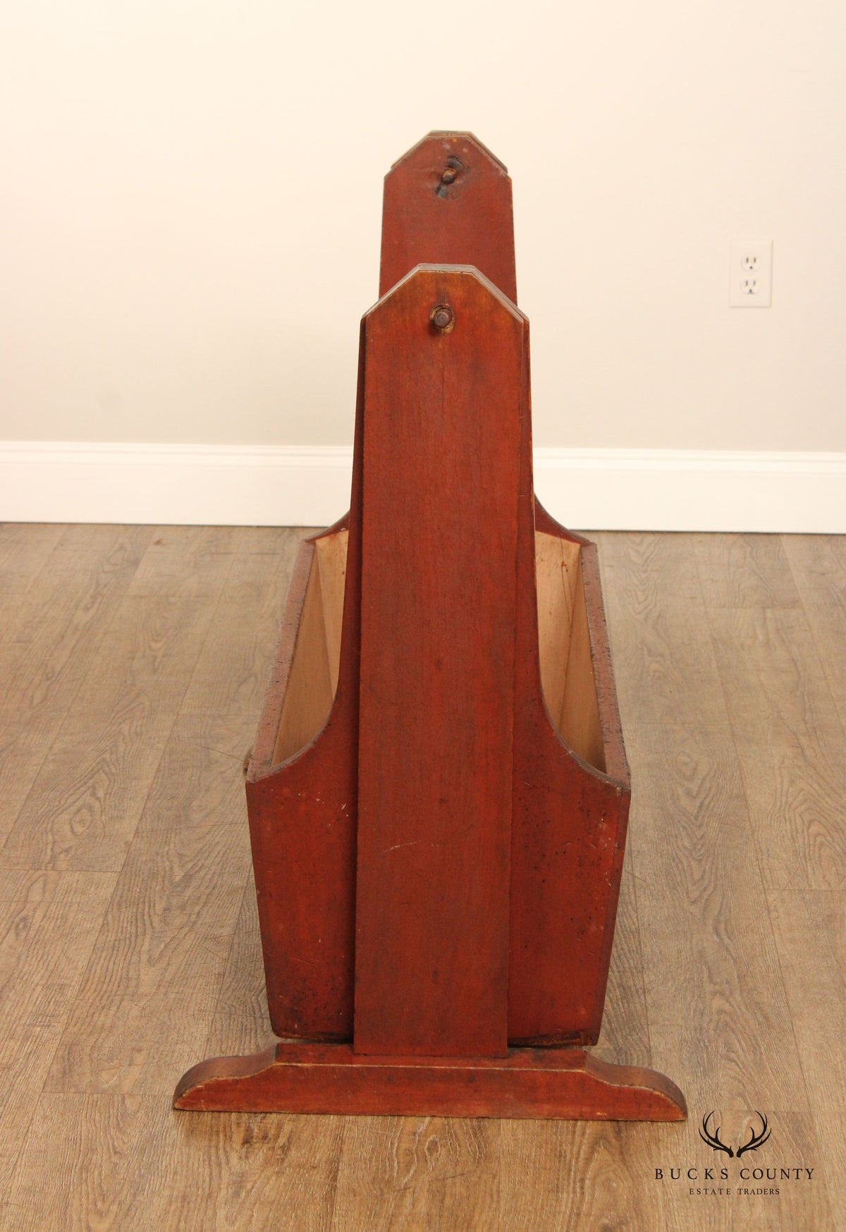 Antique American Red Painted Swing Cradle