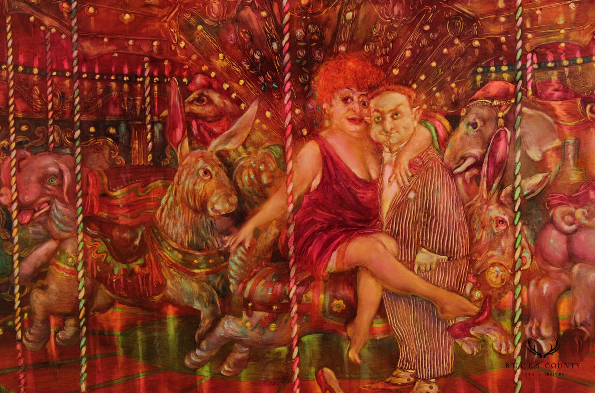 Mark Tochilkin Monumental Merry-Go-Round Original Oil Painting