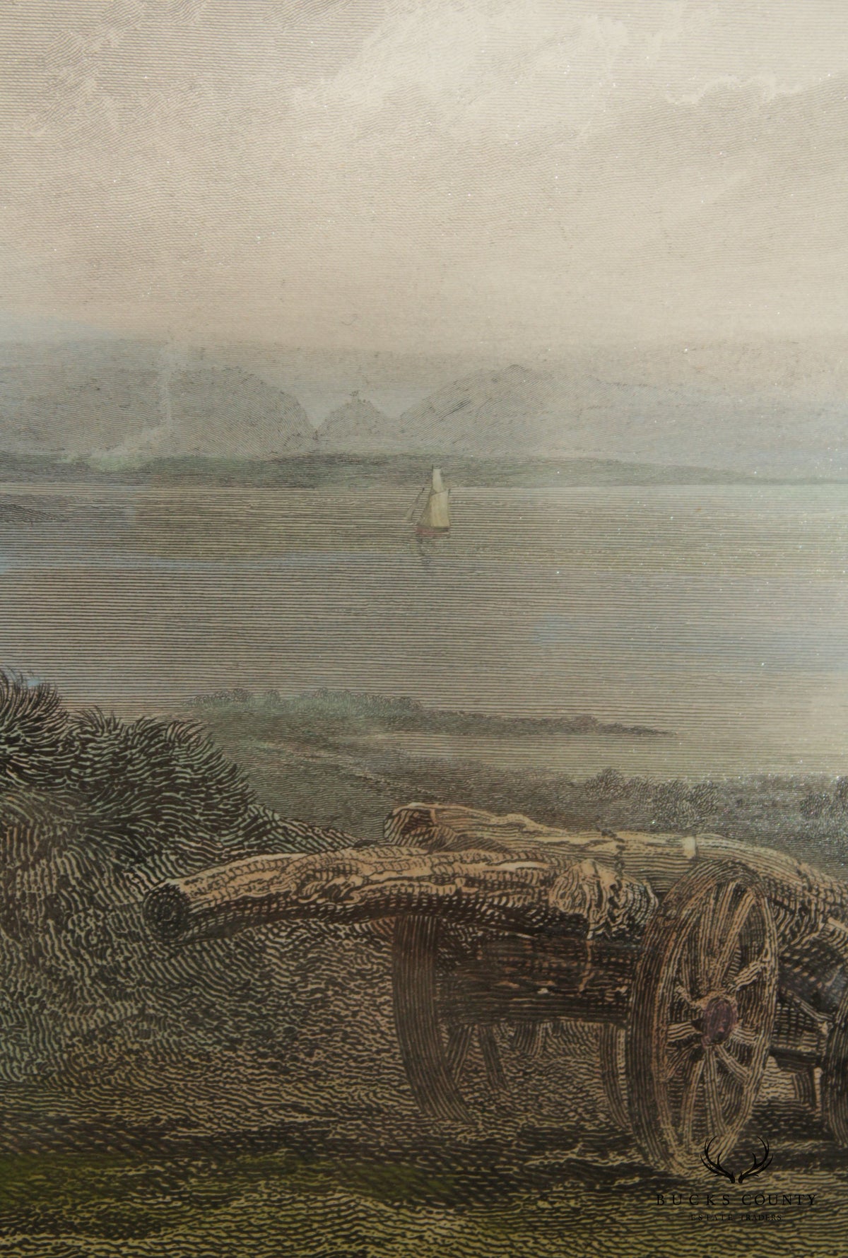 19th C. English 'Poole' After J. M. W. Turner Hand-Colored Engraving