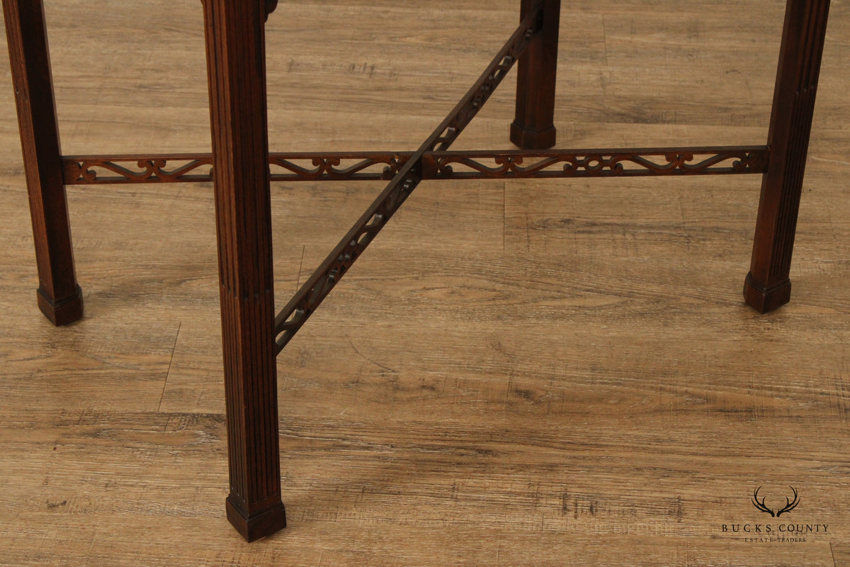 Chinese Chippendale Style Carved Mahogany Tea Table