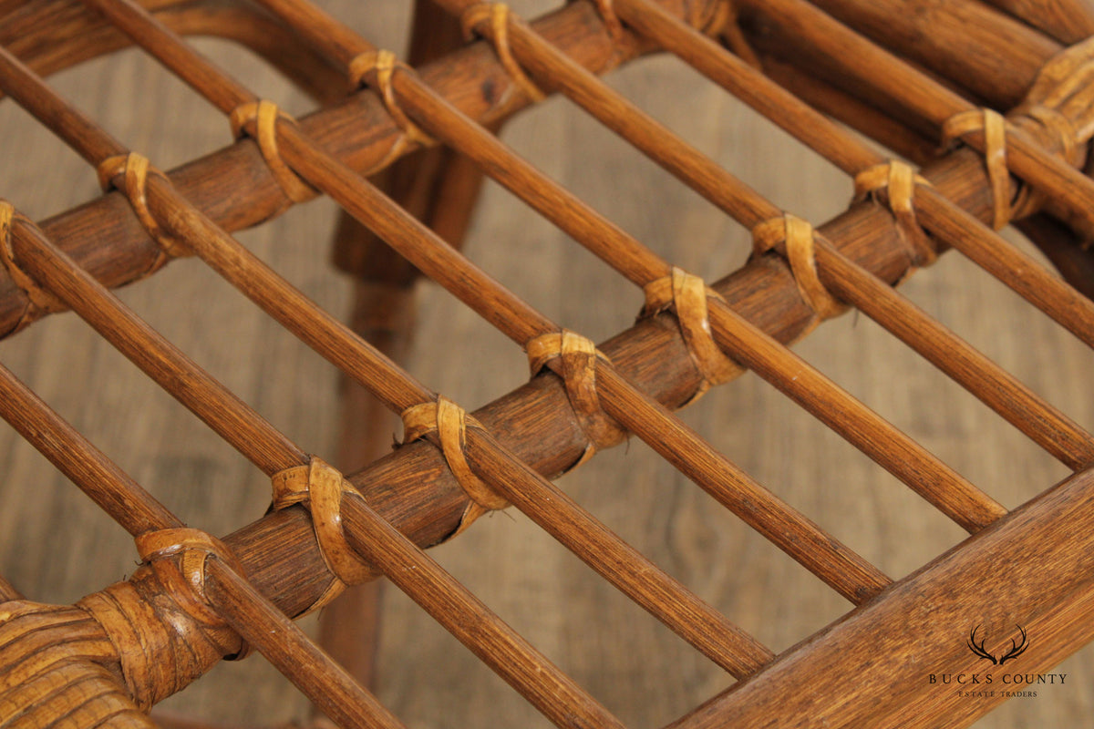 Mid Century Modern Woven Bamboo Side Chair