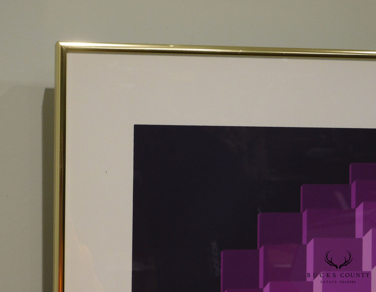 Jean - Pierre Yvarel "Purple Spectrum" Framed Serigraph