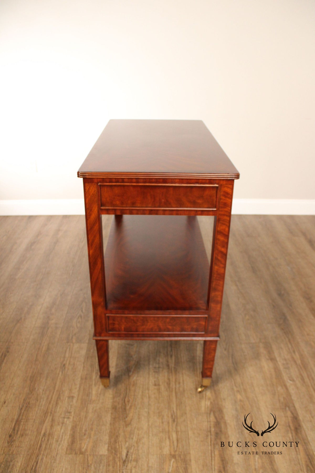 Maitland Smith Regency Style Inlaid Mahogany Two-Tier Server