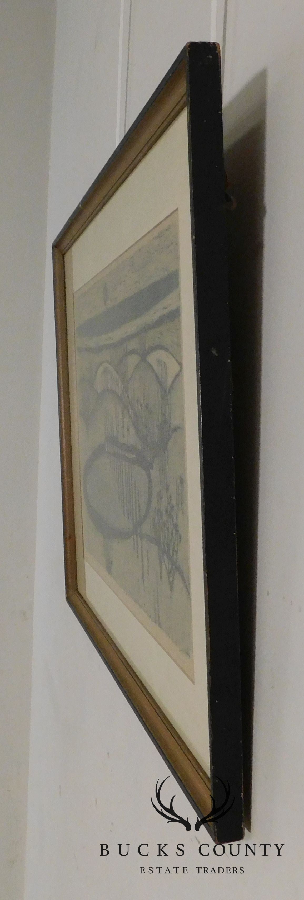 Mid Century Abstract Landscape Woodblock Print