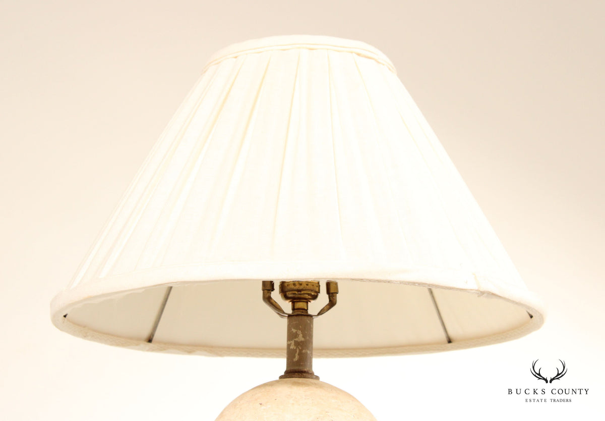 Michael Taylor Post-Modern Travertine Table Lamp
