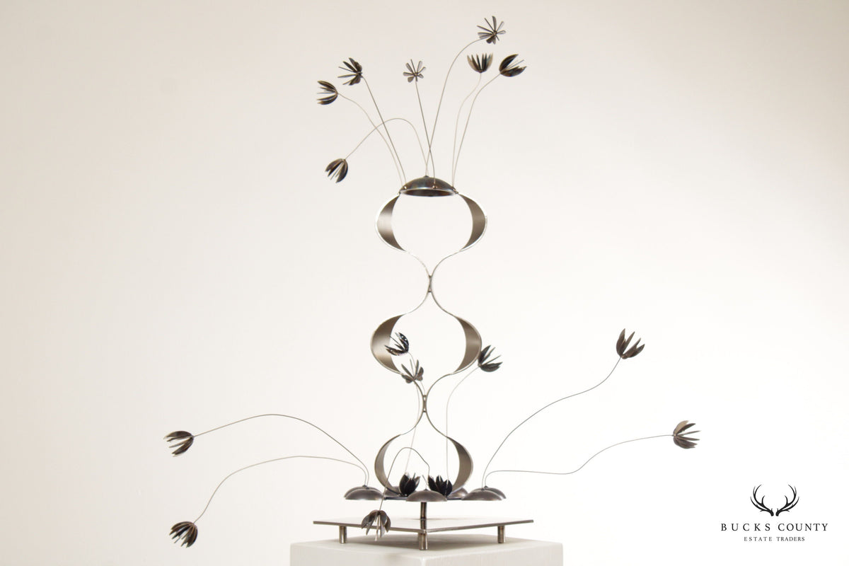 Paul Kocaj Contemporary Kinetic Titanium Metal Sculpture