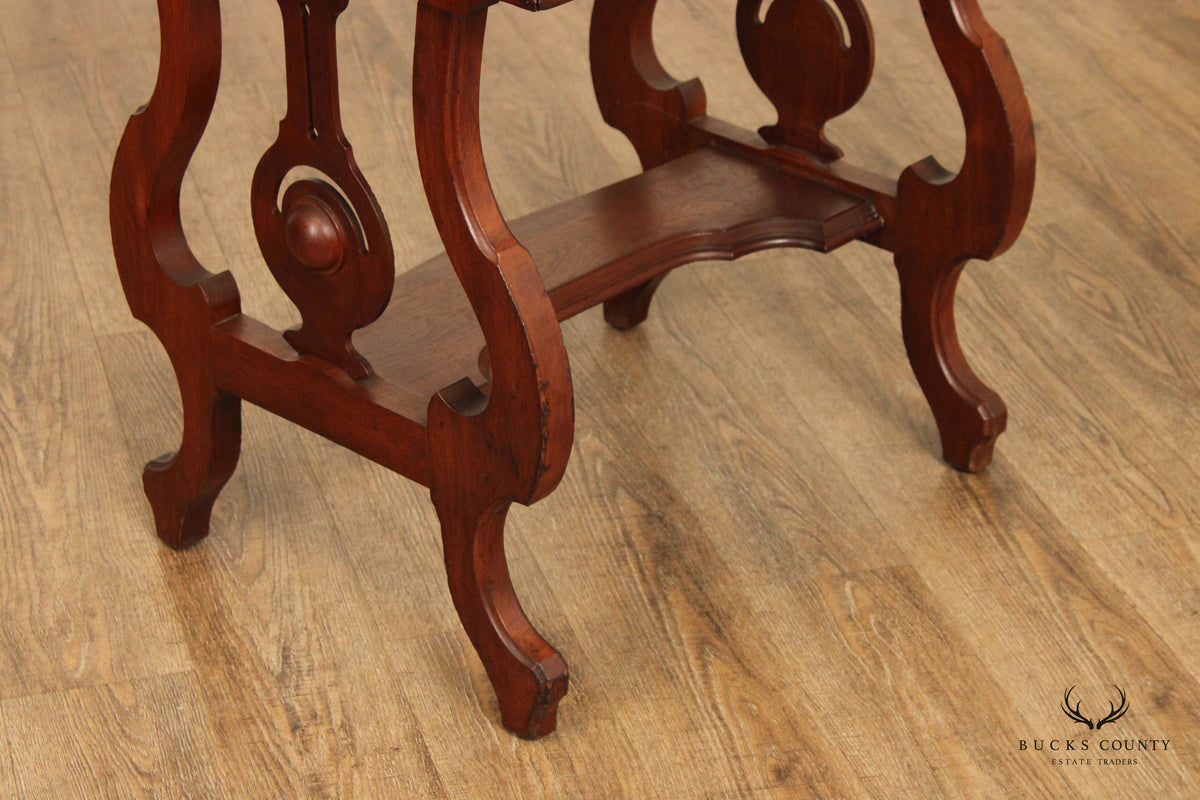 Antique Victorian Carved Walnut Secretary Desk