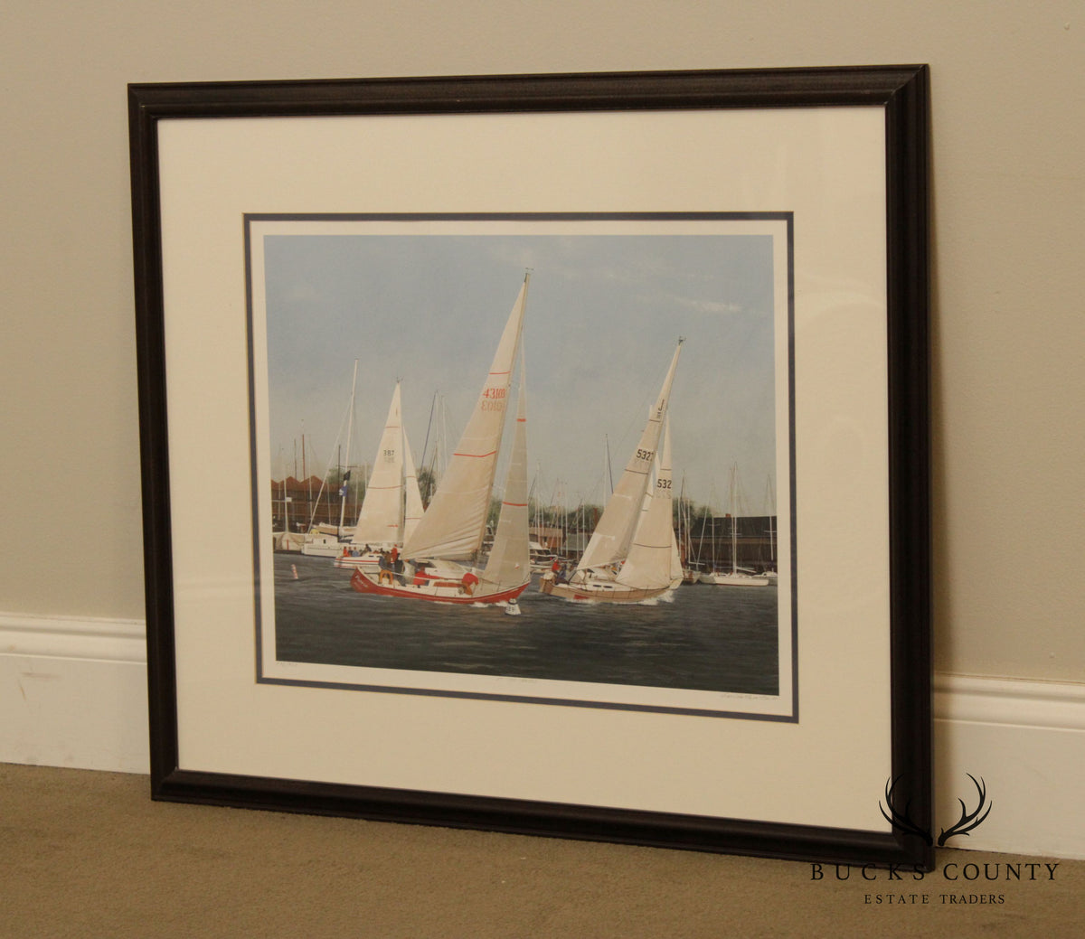 David Knowlton 'At the Races' Pencil Signed Offset Lithograph