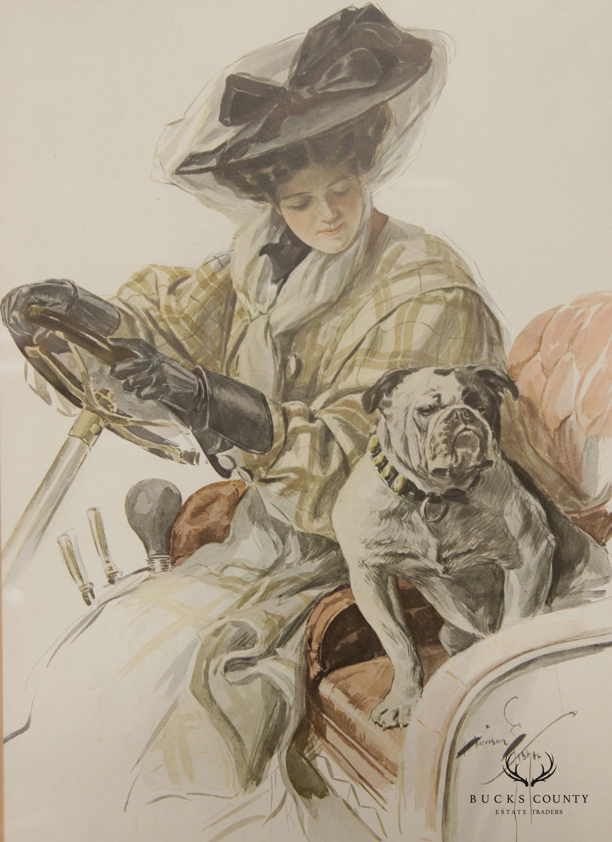 Harrison Fisher 'A Lucky Dog' Illustration Art Print