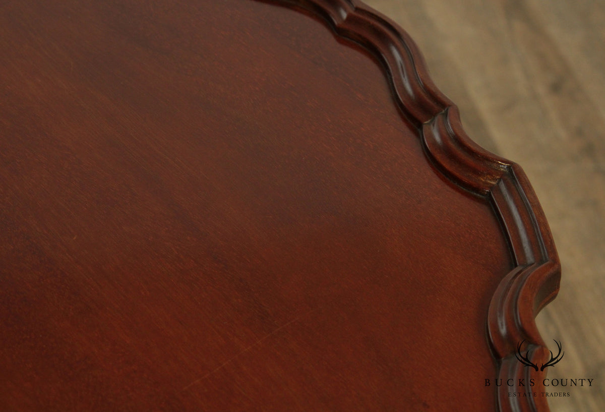 Chippendale Style Carved Mahogany Piecrust Tilt Top Tea Table