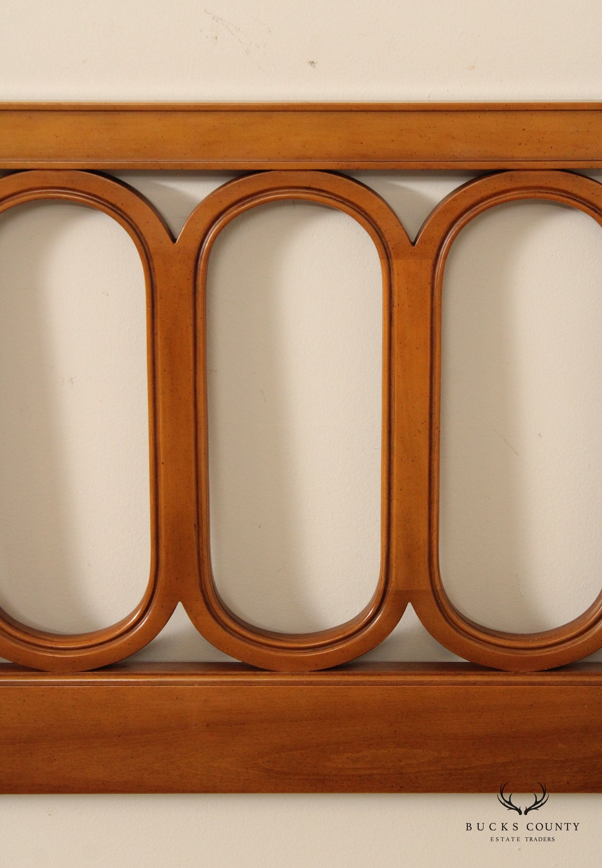 Regency Style Mid Century King Size Fruitwood Headboard