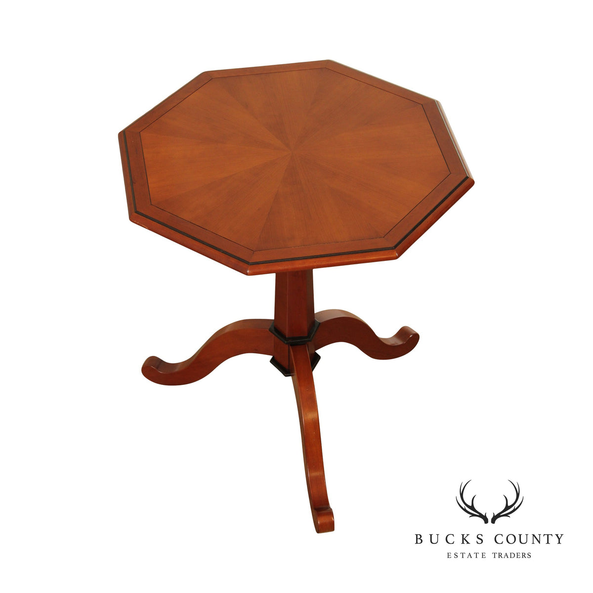 Grange French Inlaid Cherry Octagon Top Side Table