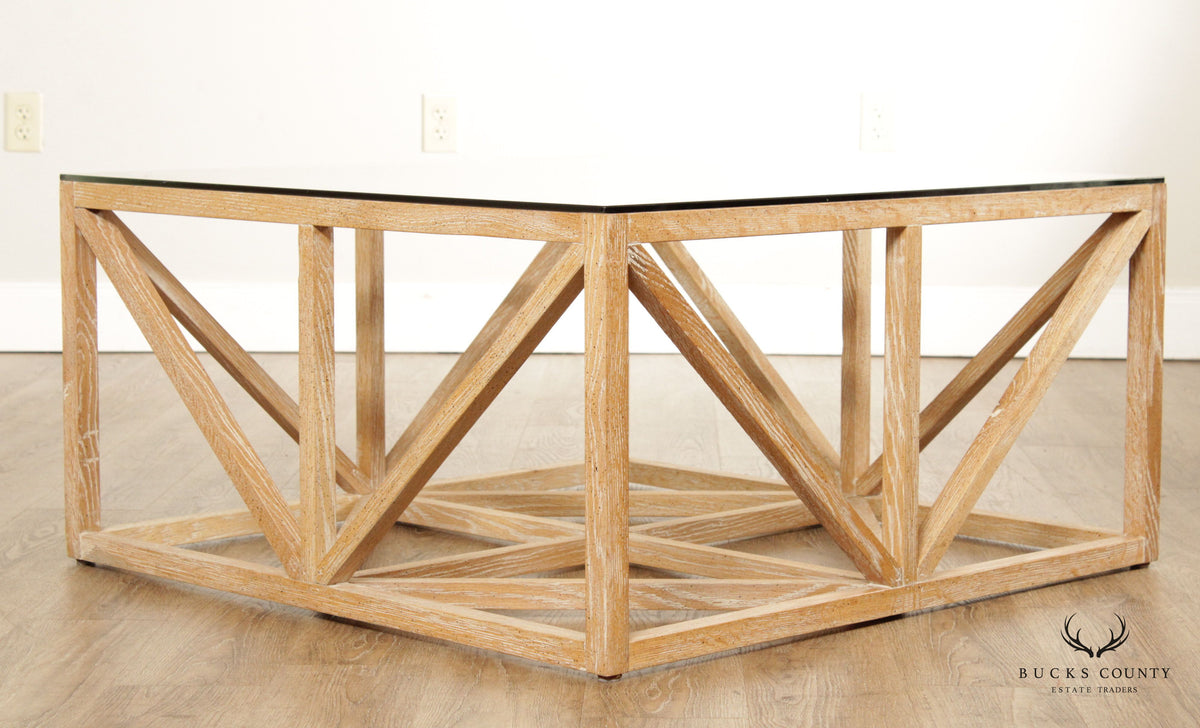 Elk Home 'Axes Collection' Square Glass Top Coffee Table