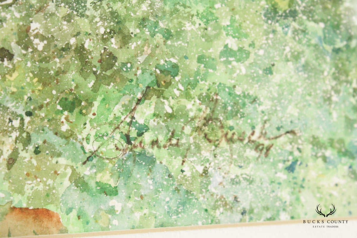 Sandy Busch 'Skrobul House' Watercolor Print, Custom Framed