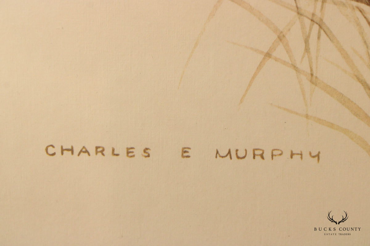 Charles E. Murphy 'Ring Neck Pheasant' Lithograph, Custom Framed