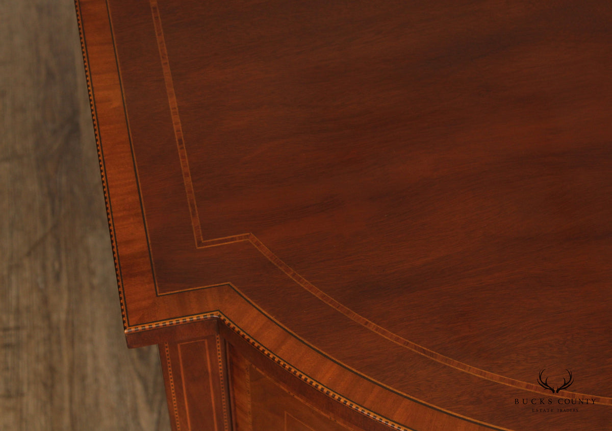 Baker Stately Homes Sheraton Style Mahogany and Satinwood Inlaid Sideboard